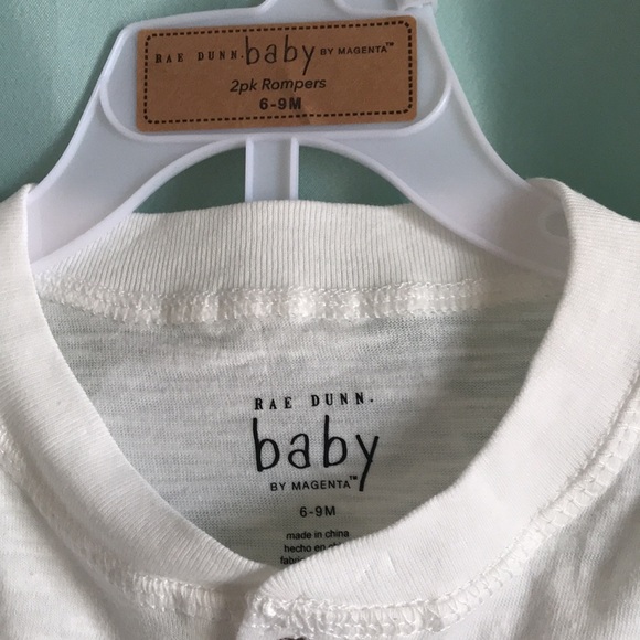 Rae Dunn baby 2 pack rompers - Picture 2 of 9